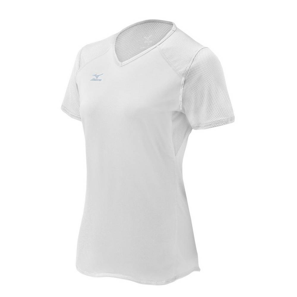 Maglia Mizuno Pallavolo Techno VI Short Sleeve Donna - Bianche - 54273-DWJH